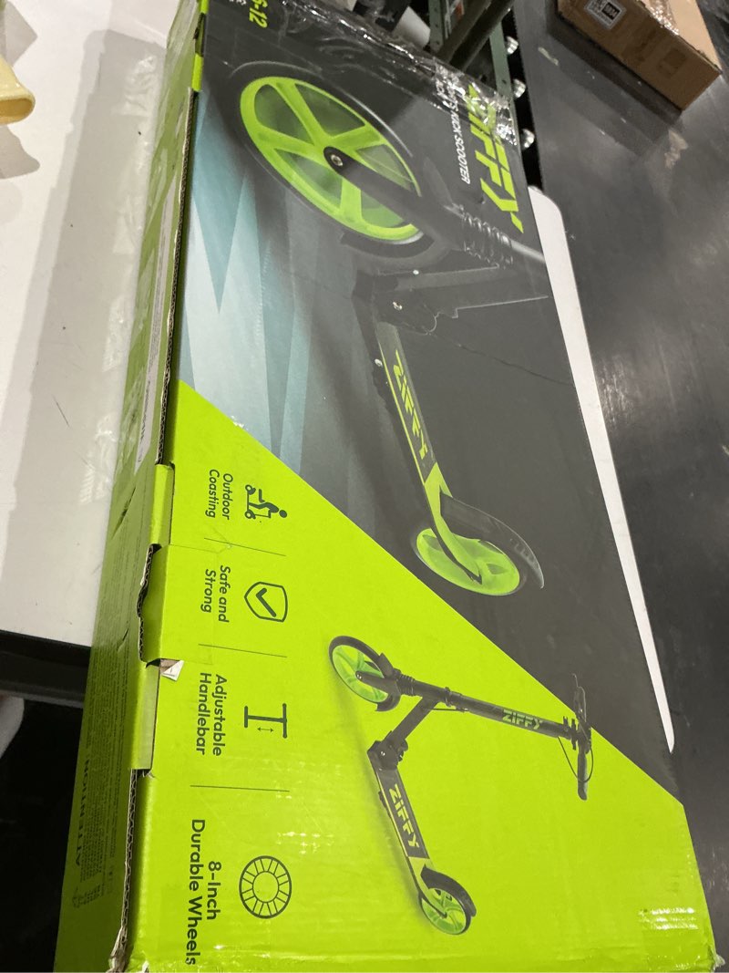 Condition photo showing Good Condition for ziffy scooter for kids with hand brake, foldable kick scooter for ages 6-12, lightweight scooter for boys with 4 adjustable heights, abec9 bearings, supports up to 260 lbs by jova black green