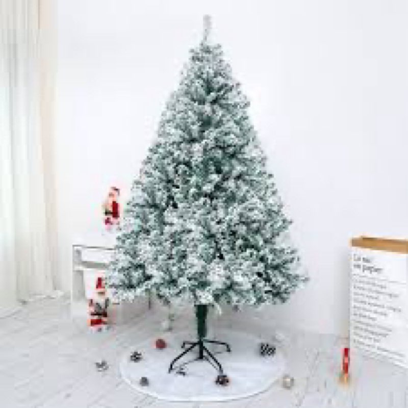 4FT Snow Flocked Christmas Tree, Small Artificial Holiday Xmas Tree with 450 Branch Tips, Foldable S
