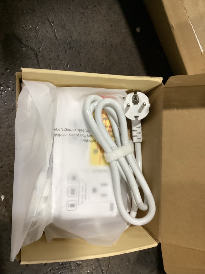 Condition photo showing Good Condition for 220v to 110v voltage converter, tessan universal travel adapter with 4 usb charger (1 usb c), 3 ac sockets and eu/uk/au/it plug power adaptor, step down transformer outlet-not for hair dryers white