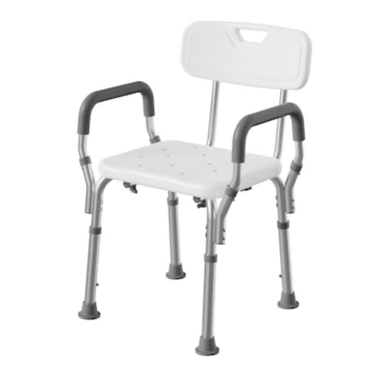 project source white plastic freestanding shower chair 29.13-in - 34.05-in h x 20.87-in w ( ada