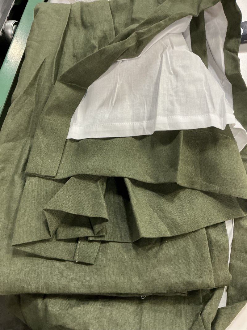 Condition photo showing Good Condition for quince european linen curtain - single panel, 48x84, hunter green