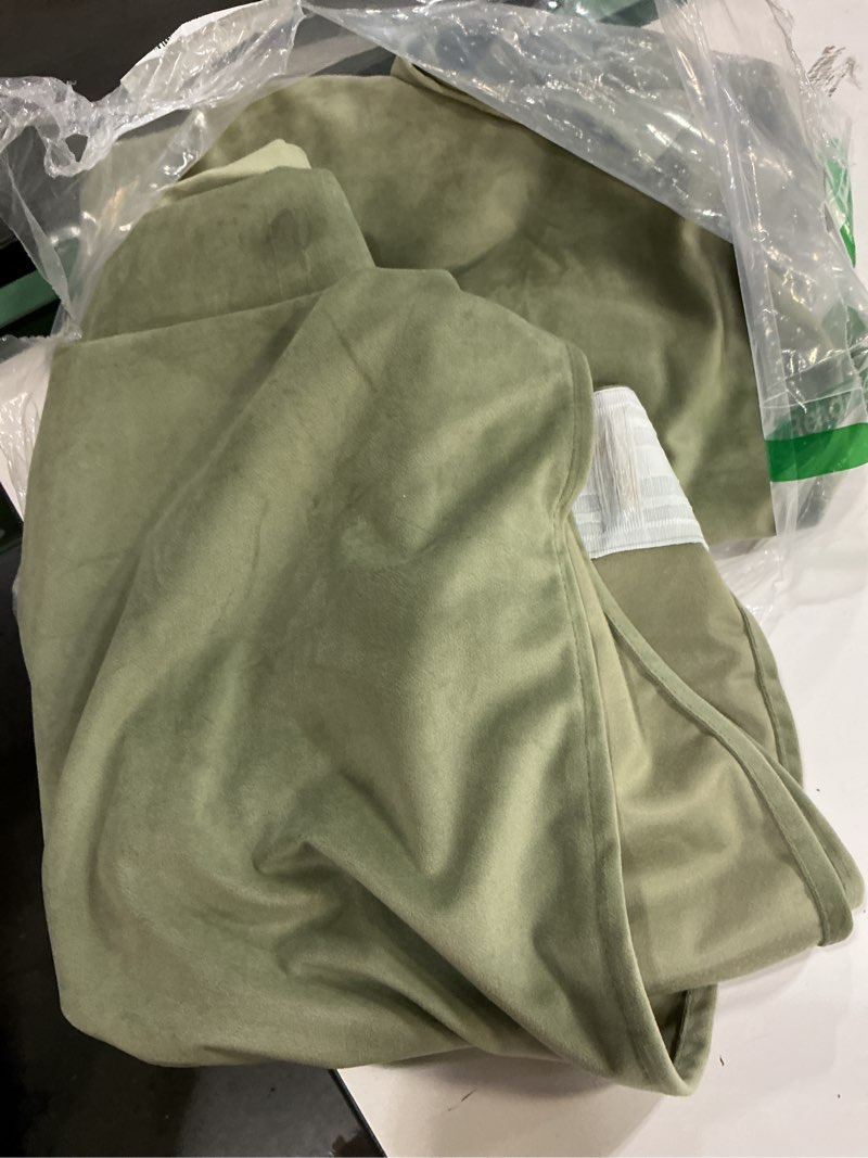 Condition photo showing Good Condition for StangH Sage Green Curtains for Nursery Bedroom Soft Velvet Room Darkening Privacy Protect Window Drapes for Living Dining Room/Laundry/Office/Kids, W52 x L102, 2 Panels 52"W x 102"L (Pack of 2) Green Series - Sage Green