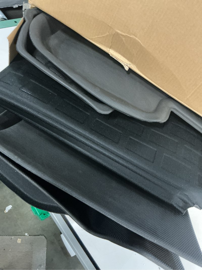 Condition photo showing New/Like New for all weather floor mats compatible with tesla model s 2023 2022 2021, custom 3d fit front rear tray, cargo liner, trunk mats car interior accessories, waterproof anti-slip (full set of 6)