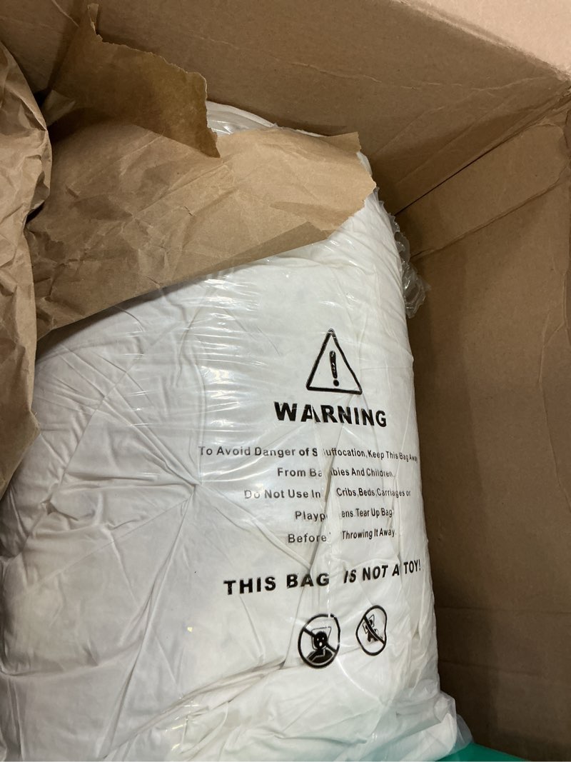 Condition photo showing As Is for Three Geese Pinch Pleat Waterfowl Feathers and Down Comforter Queen Size Duvet Insert,750+ Fill Power,1200TC 100% Cotton, Premium All Seasons White Warm Hotel Comforter with 8 Tabs. Queen:90x90inches White Twisted Flower