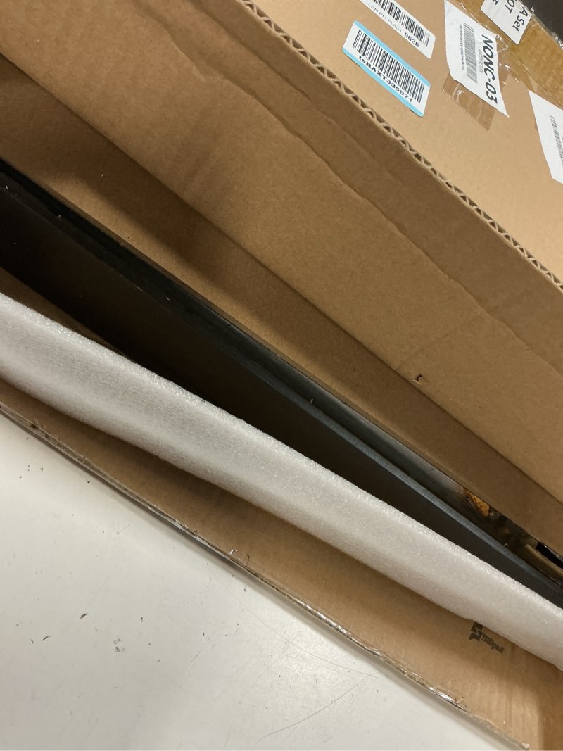 Condition photo showing As Is for ho scale model train display case wall cabinet - 8 shelves lockable 98% uv protection for locomotive collection birthday gift for valentine model trains collectors, 1: 87?1: 64 scale toy car black finish ho scale model train