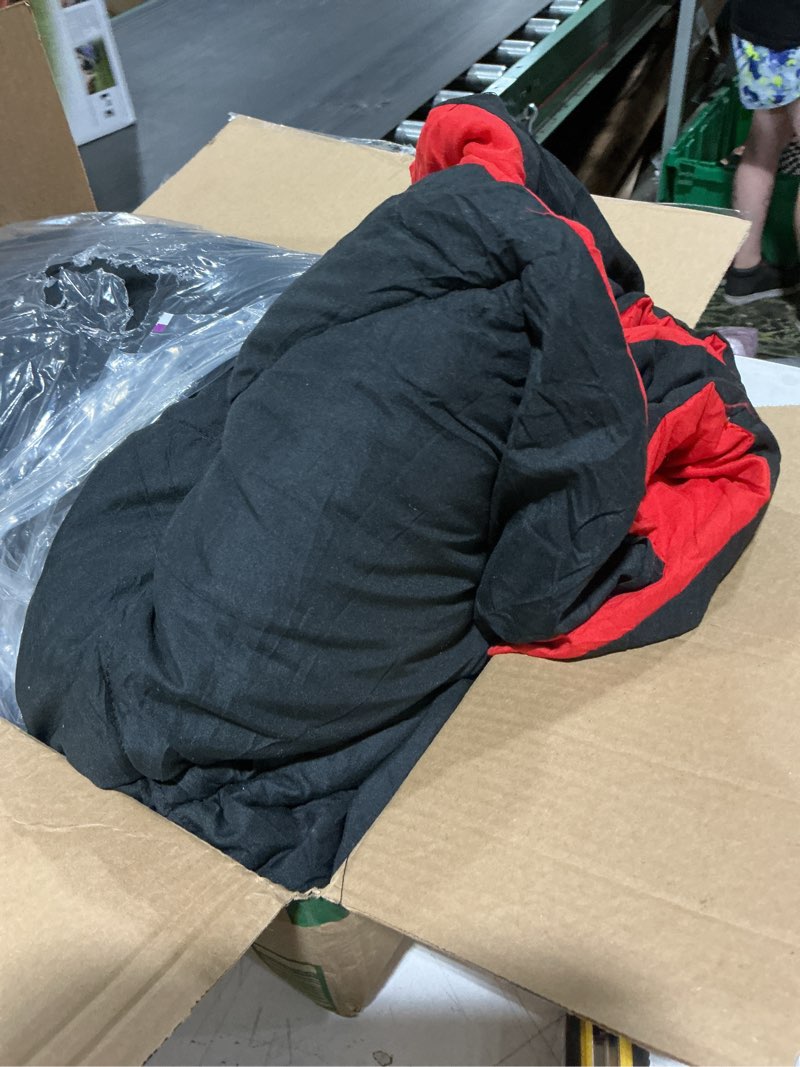 Condition photo showing Good Condition for (similar too) bare home queen comforter - reversible colors - goose down alternative - ultra-soft - premium 1800 series - all season warmth - bedding comforter (queen, black/red) queen 13 - black/red