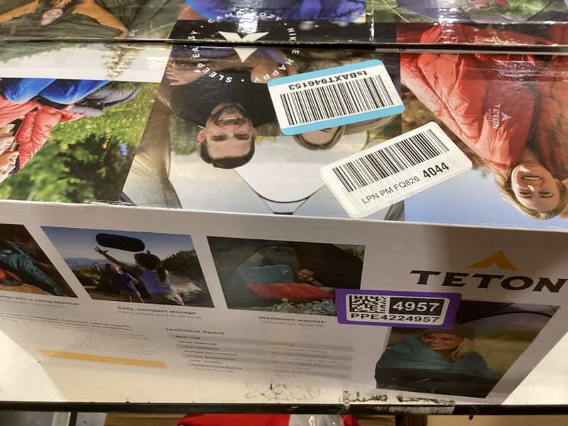 Condition photo showing Good Condition for teton celsius regular, 25f, 20f, 0f degree sleeping bags, all weather bag for adults and kids, camping made easy and warm, travel sack included lagoon regular 20f