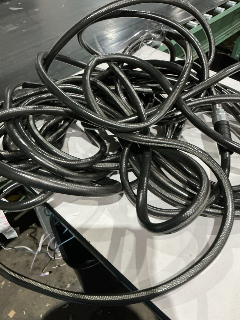 Condition photo showing As Is for neverkink teknor apex 5/8-in x 100-ft heavy -duty kink free vinyl gray coiled hose