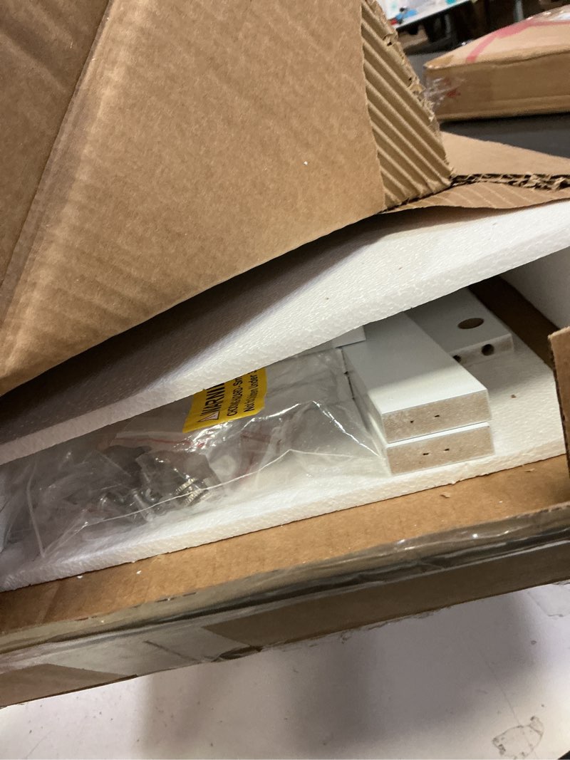 Condition photo showing As Is for UTEX 3-Tier Ladder Shelf, Bathroom Shelf Freestanding, 3-Shelf Spacesaver Open Wood Shelving Unit, Ladder Shelf (White) White 3-Tier