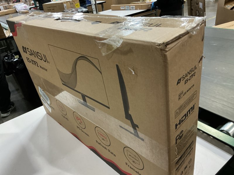 Condition photo showing As Is for SANSUI 27 Inch Monitor, IPS 120Hz Computer Monitor Full HD 1920 x 1080P with HDMI DP Interfaces, Eye Care, Frameless, 100 x 100mm VESA Mountable (HDMI Cable Included) 27 inch IPS 100Hz 27 Inch 120Hz/IPS