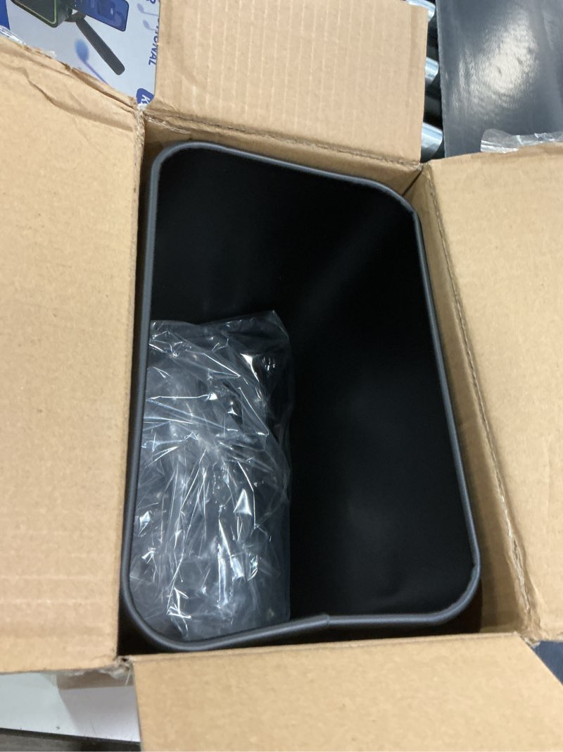 Condition photo showing Good Condition for TIPGO Small Metal Trash Can, 2.1 Gallon Slim Trash Can for Bathroom, Wastebasket Garbage Bin for Bedroom, Office, Kitchen, Under Sink (Matte Black)