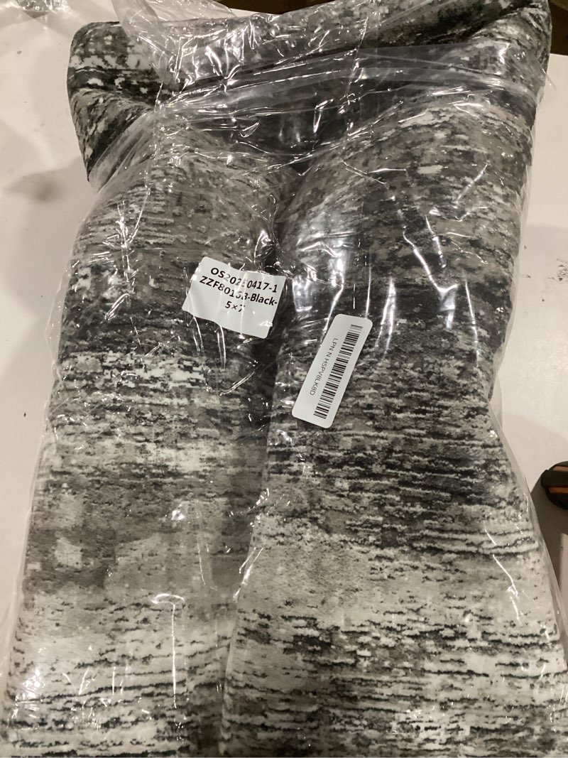 Washable Rug 5x7 Area Rugs for Living Room: Neutral Soft Rug Abstract Non Slip Low Pile Modern Carpe