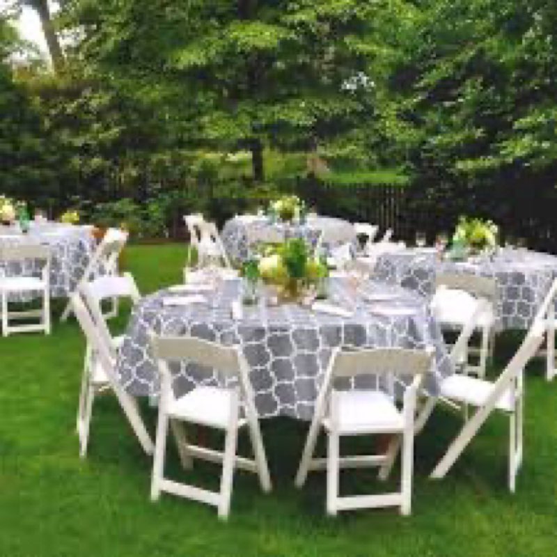 Enjoyidea Round Vinyl Tablecloth with Flannel Backing-6 Pack Grey 60 Inch Waterproof Table Cloths Pl