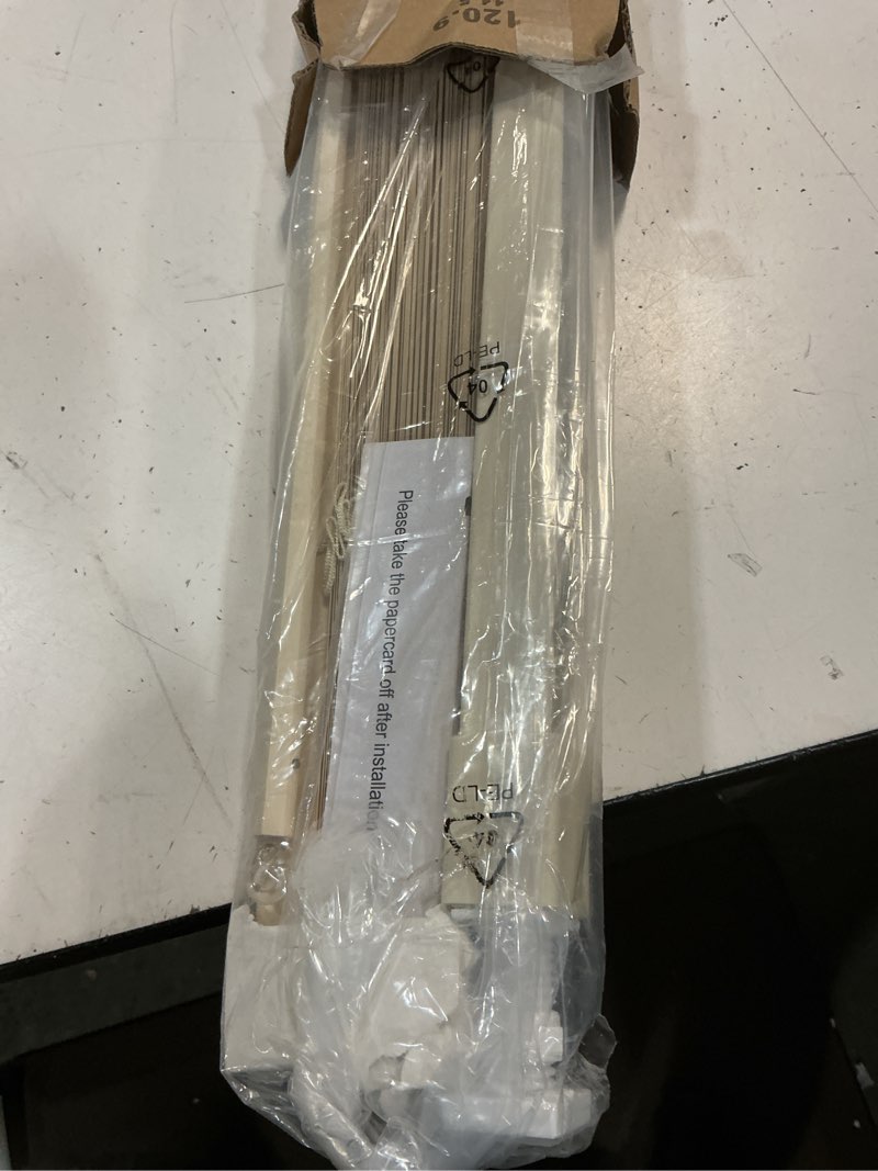 Condition photo showing Good Condition for lazblinds no drill blinds for indoor windows, cordless 1" vinyl mini blinds, privacy s-curve blinds for windows, room darkening horizontal window blinds and shades for home, 48" w x 48" h, beige beige 48" w x 48" h