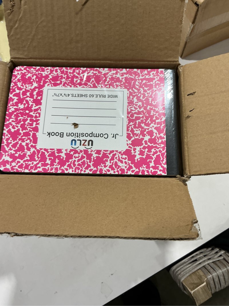 Condition photo showing Good Condition for 36 pack composition notebooks bulk wide ruled 4-7/8"x 7.5" half size composition books 60 sheets mini notebook 12 color small pocket marble journal books for students college office back to school supplies multicolor-12 colors 4.87 x 7.5in-36 pack
