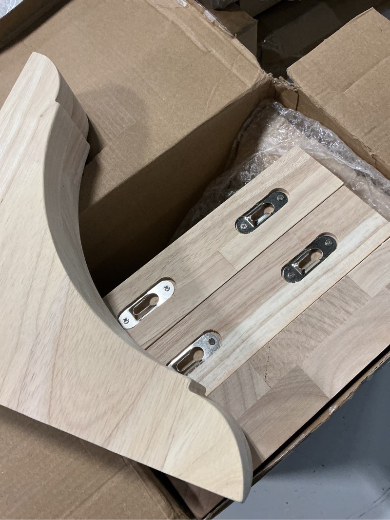 Condition photo showing New/Like New for vercraft 8 pcs wood corbels wooden shelf brackets, unfinished paintable bracket with hanging hook for doorway countertop kitchen cabinet book shelves, rubber wood (8 x 8 x 1.75 inches) 8 8 x 8 x 1.75 inches