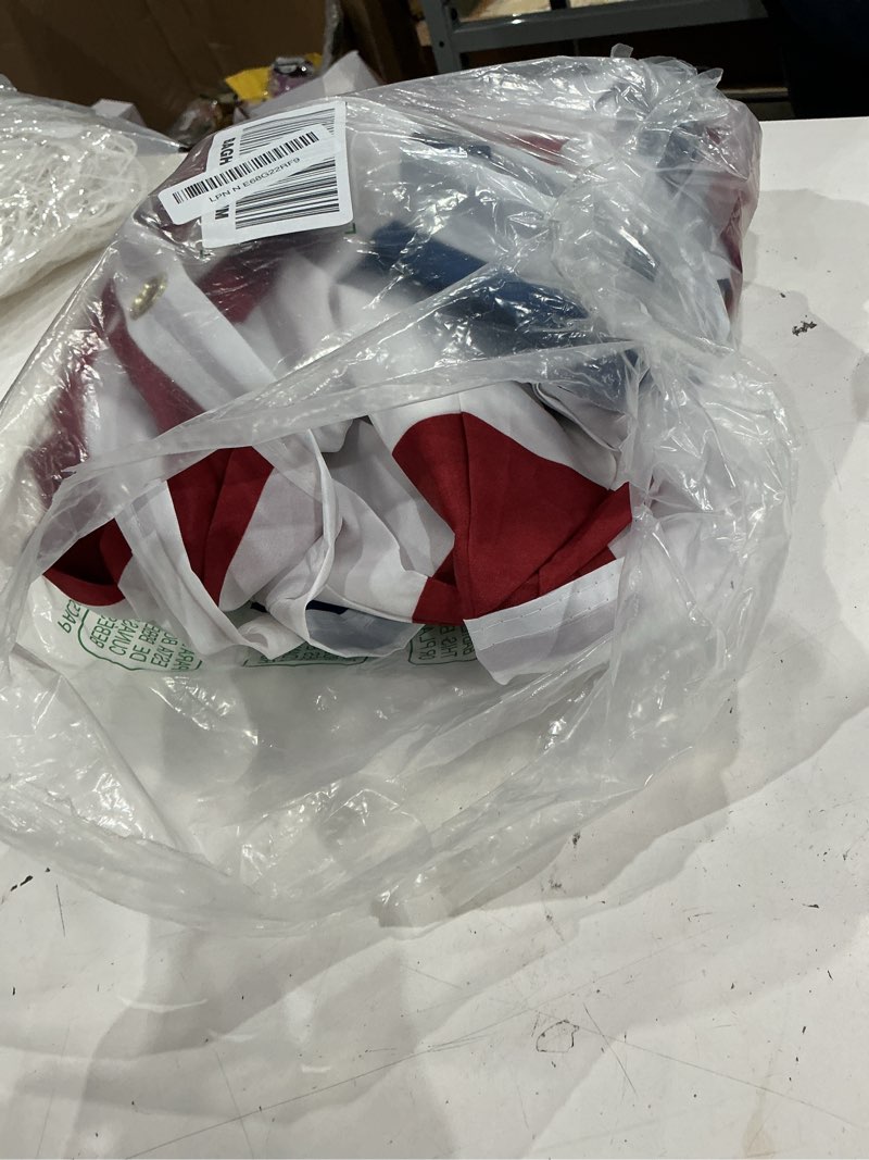 Condition photo showing Good Condition for 6 pack 1.5 x 3 feet american bunting flag usa pleated fan flag 4th of july decorations memorial day patriotic 100% polyester half fan banner fourth july independence day outdoor indoor decor 1.5x3 feet 6 pack
