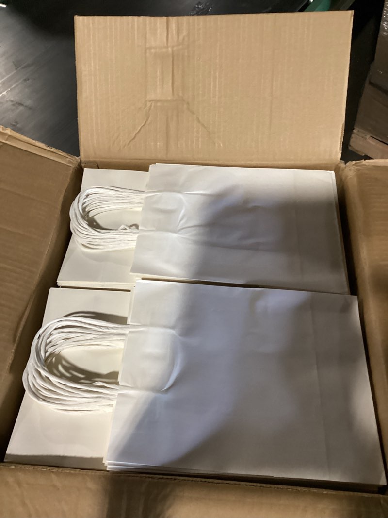 Condition photo showing New/Like New for bakepacker 400-pack medium size gift paper bags with handles bulk 10.6"x8.3"x4.3" black party shopping bags