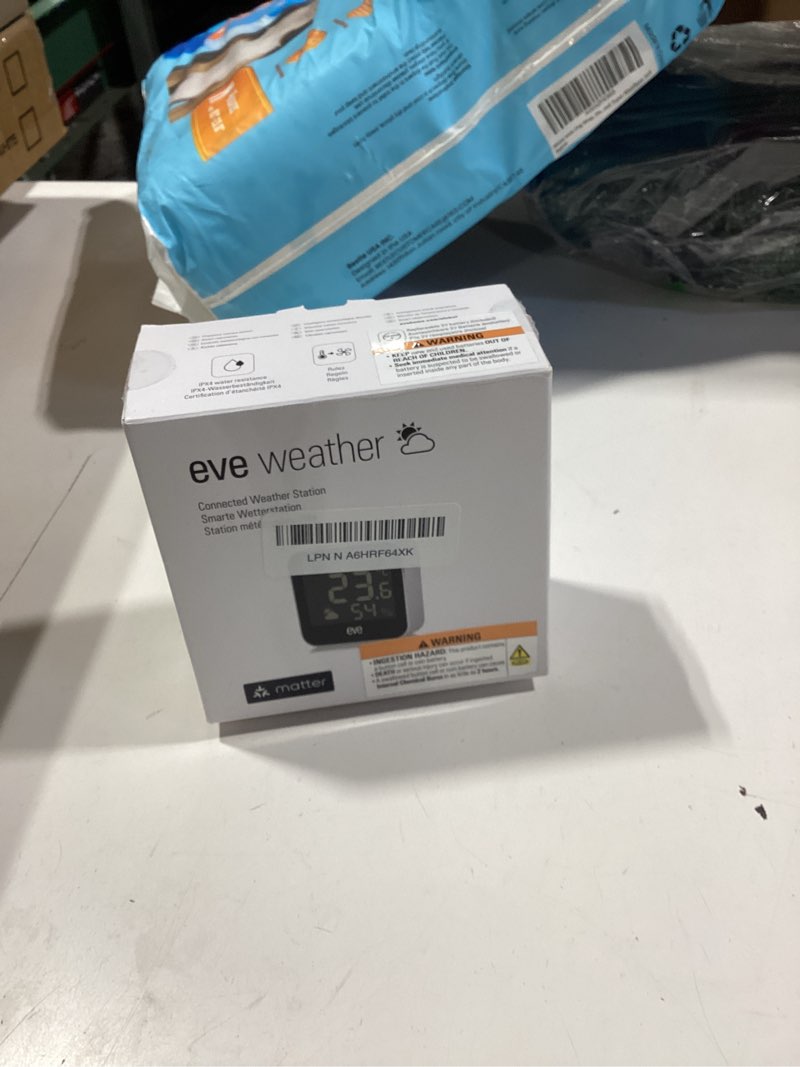 Condition photo showing New/Like New for eve weather (matter) – smart weather station for temperature, humidity, weather trend, ipx4 water resistance, display, wireless, siri voice access, requires thread border router