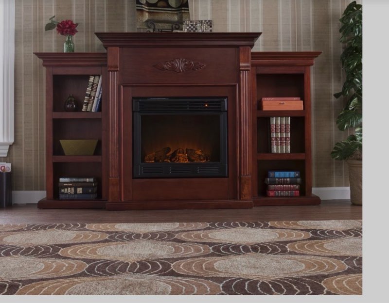 (incomplete)) griffin electric fireplace bookcases-mahogany