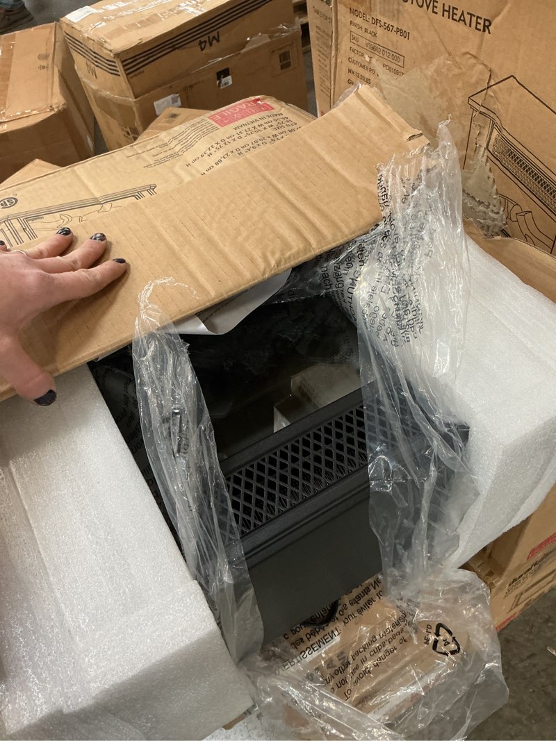 Condition photo showing As Is for Duraflame Tabletop Electric Fireplace w/ Flame Effect BLACK 