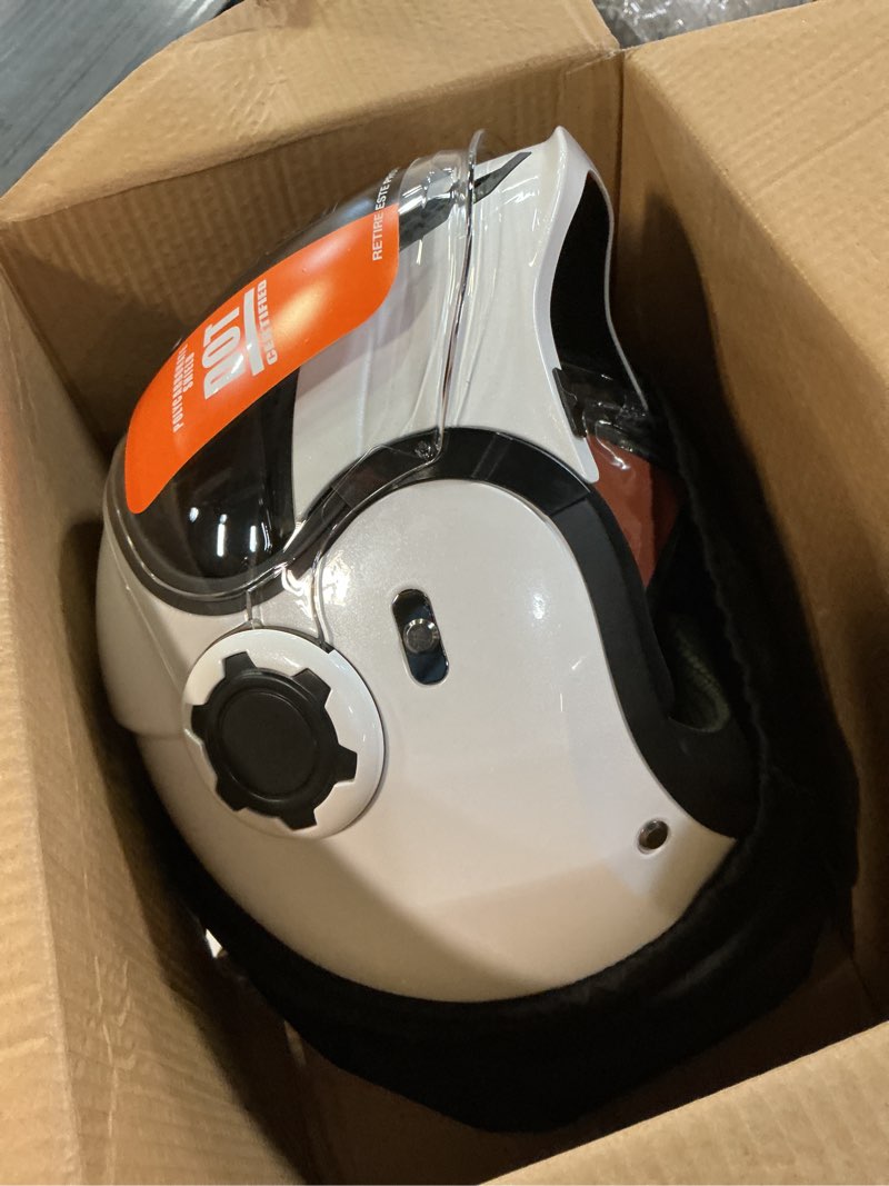 Condition photo showing Good Condition for triangle open face motorcycle helmet half for men cruiser scooter street bike dot approved (large, white)â€¦