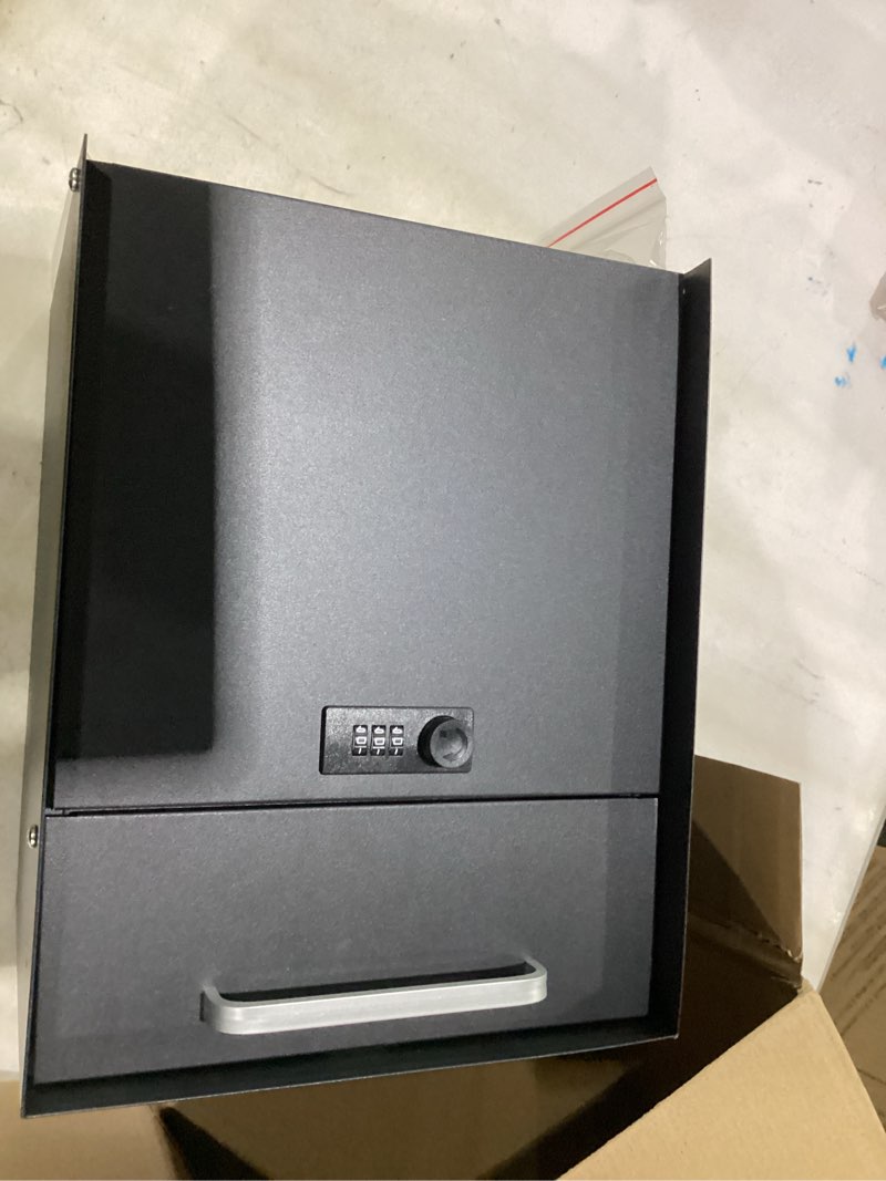Condition photo showing Good Condition for post mount locking mailbox with code lock - large capacity security password metal lock mailbox - waterproof vertical drop mail box outdoor black4