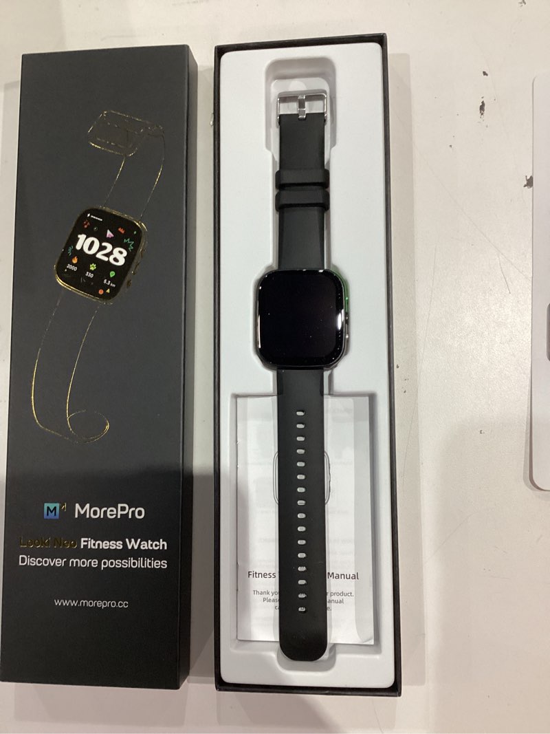 Condition photo showing Good Condition for MorePro Smart Watch (Answer/Make Call), 1.83” Health Fitness Watch with Heart Rate, Blood Pressure,SpO2 and Sleep Monitor, 100+ Sports Modes, IP68 Waterproof Fitness Tracker for Men Women Black