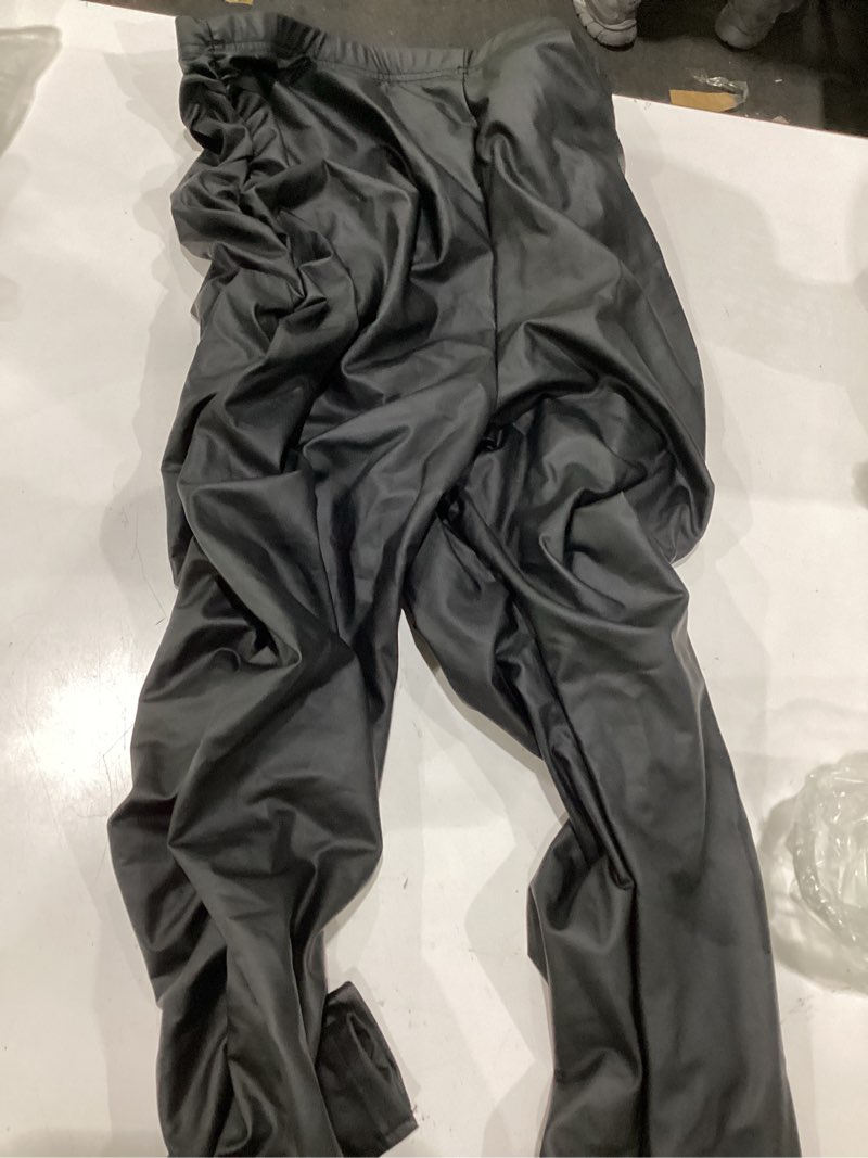 Condition photo showing As Is for women's faux leather leggings pants high waisted leather tight stacked pants with splits