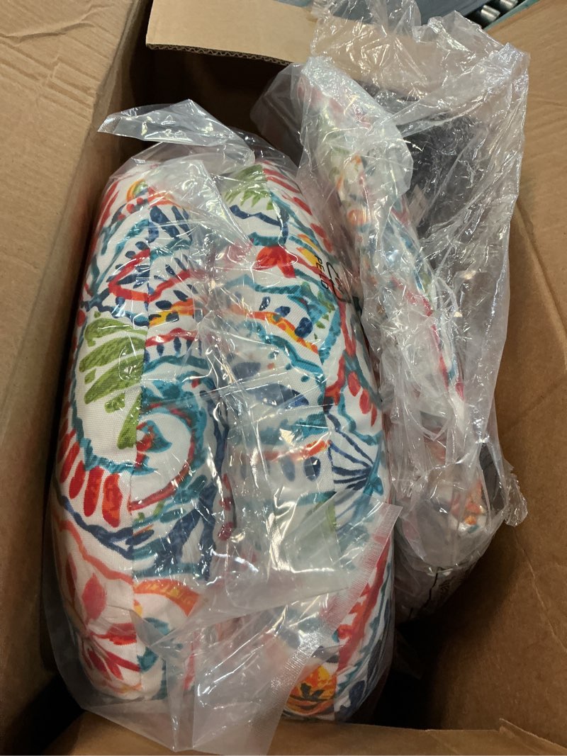Condition photo showing Good Condition for cozyvida outdoor deep seat cushion set of 2, 24"x24"x5.5" seat & 25"x22.5" back, c0 water-resistant breathable polyester, uv-resistant 1000+ hrs, 30d foam,ykk zippers,boho paisley boho paisley 24"x24"x5.5" 2sets