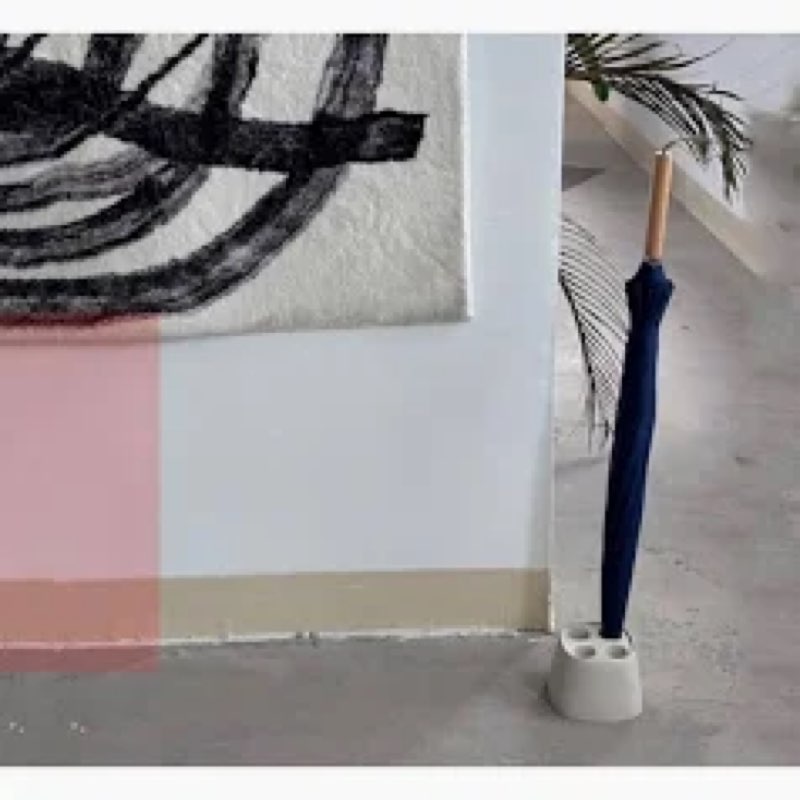 home decoration white concrete quick drying long-handled umbrella storage stand