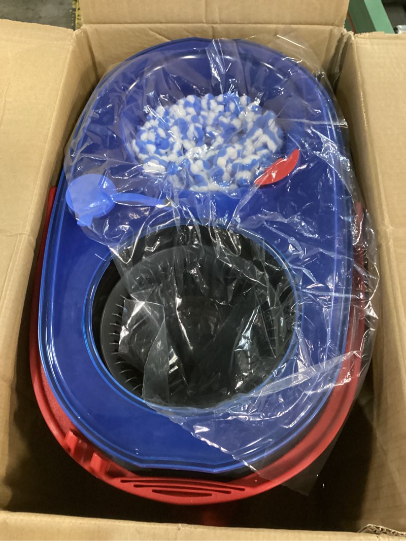 Condition photo showing As Is for O-Cedar EasyWring RinseClean Microfiber Spin Mop & Bucket Floor Cleaning System with 3 Extra Refills, Plastic, Grey Rinseclean Spin Mop & Bucket + 3 Extra Refills Cleaning System