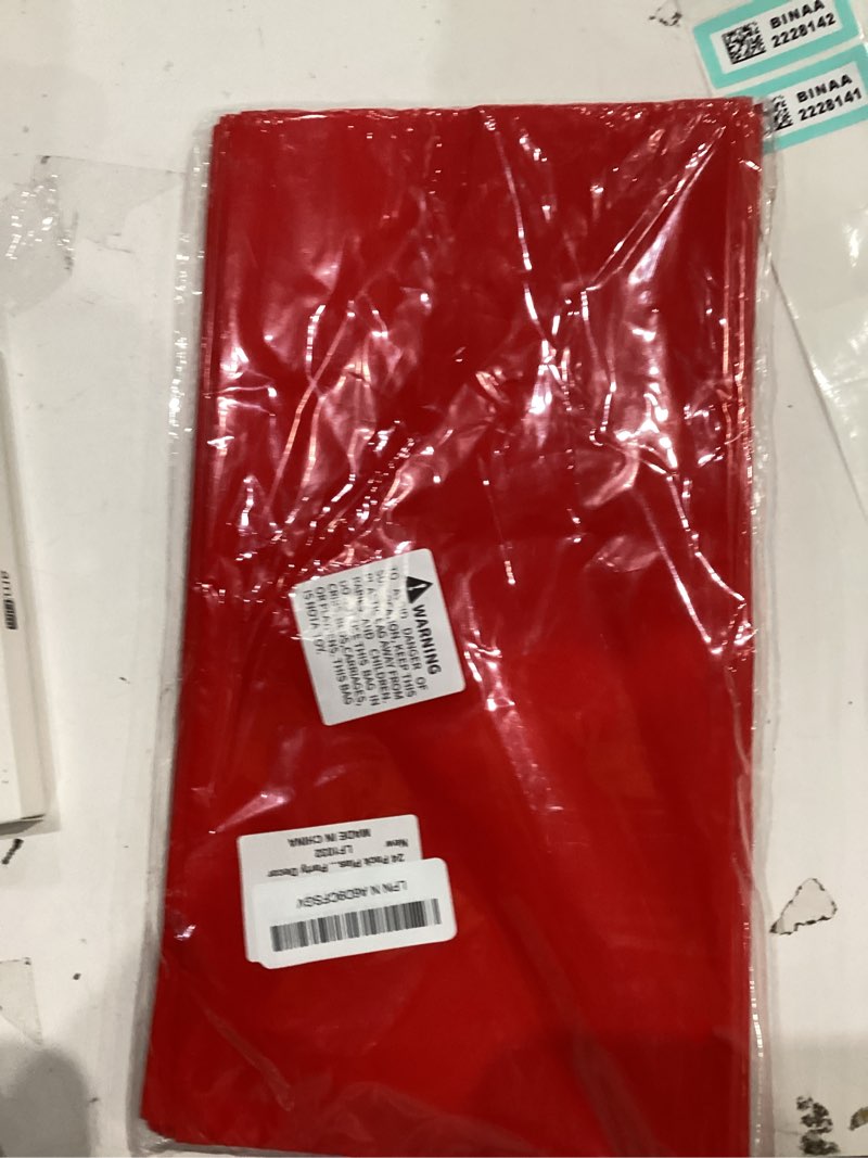Condition photo showing As Is for Pureegg Red Plastic Table Runners - 24Pack, 14'' x 108'', Water Resistant & Disposable Centerpiece Decorations for Table Cloth, Wedding, Birthday, Holiday, Baby Shower, Party, Home Decor Red 10 Pack – 14\" x 108\"