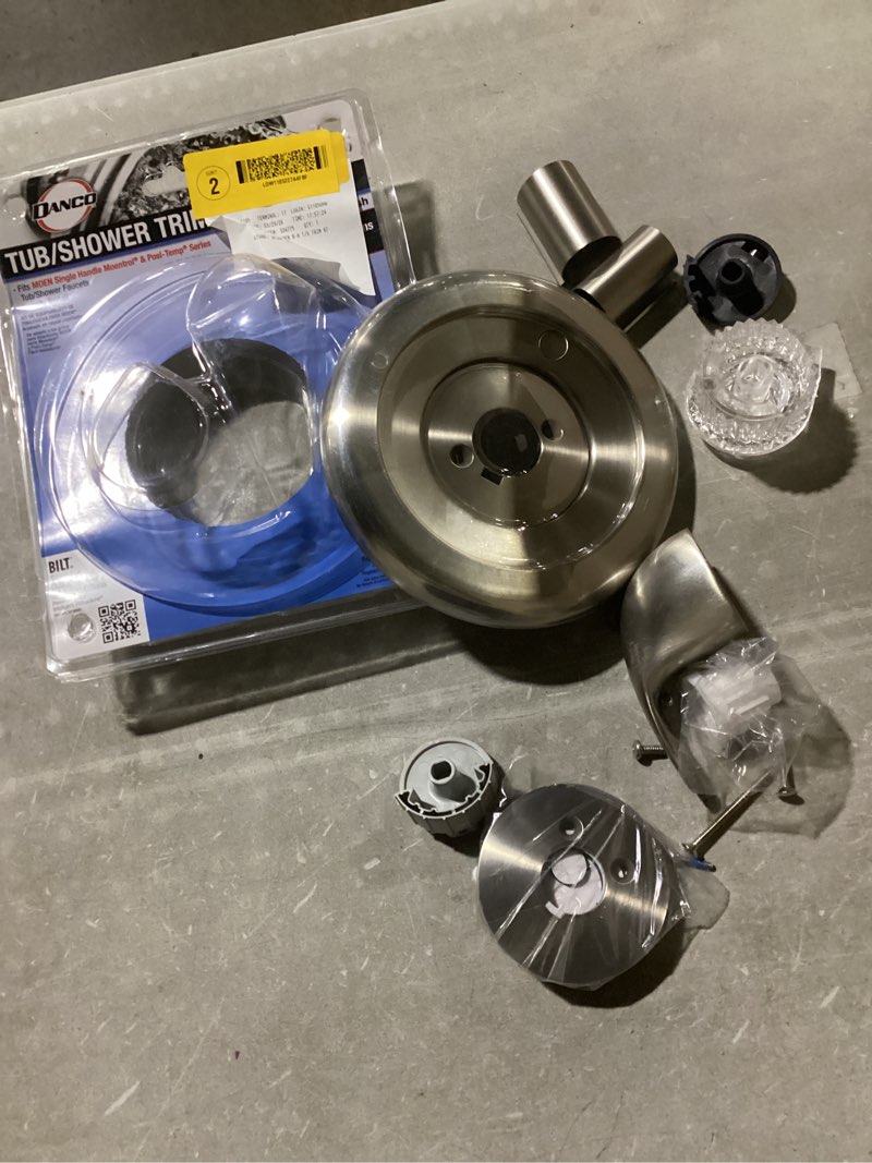 Condition photo showing As Is for danco 10002 tub/shower trim kit for moen moentrol and posi-temp series in brushed nickel