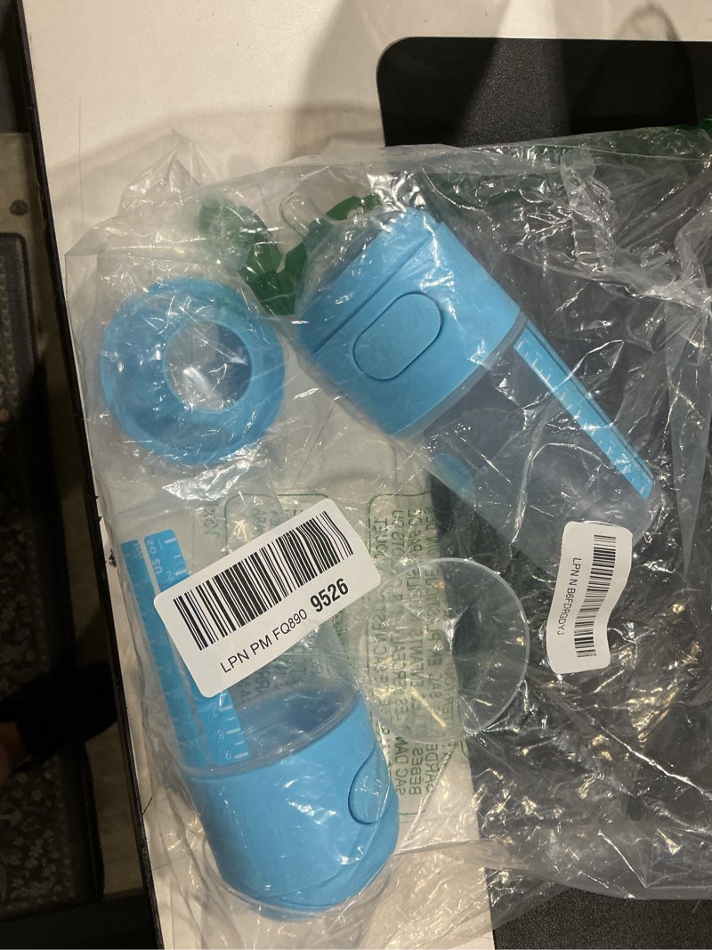 Condition photo showing Good Condition for popyum 9 oz blue anti-colic formula making/mixing/dispenser baby bottles, 2-pack (with #2 nipples)