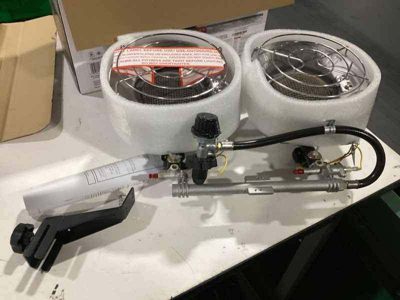 Condition photo showing As Is for Mr. Heater 30000 -BTU Outdoor Portable Propane tank top Propane Heater