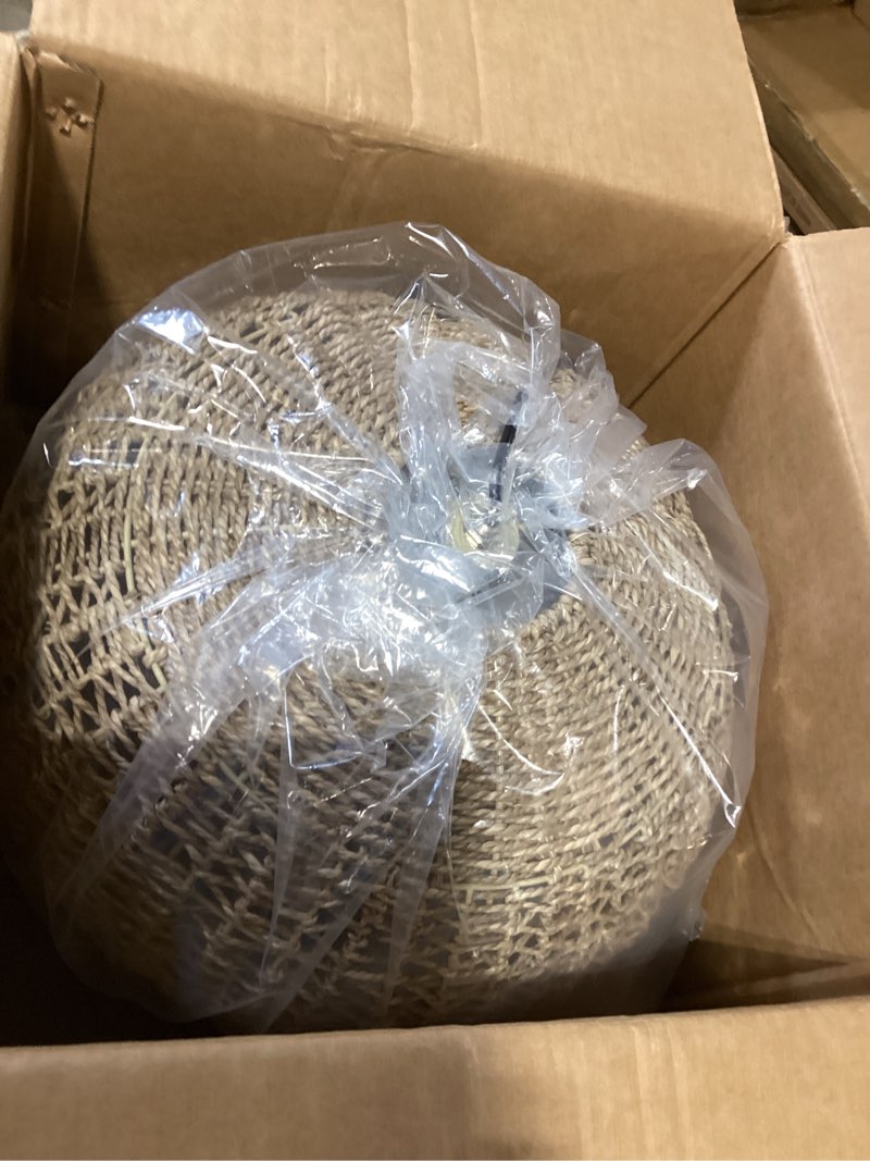 Condition photo showing New/Like New for arturesthome 1 light handwoven boho pendant light, rattan wicker hanging ceiling lighting weave chandelier lamp shade for kitchen island restaurant craft room 15.7" * 11"