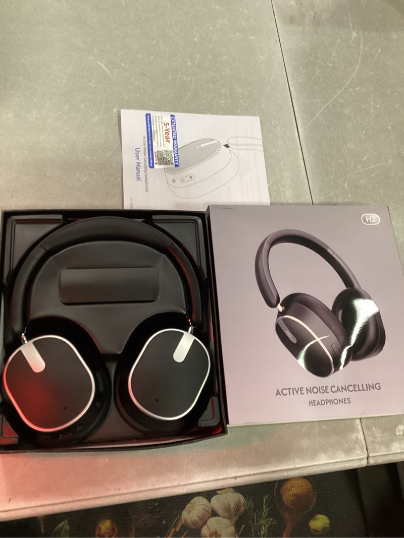 Condition photo showing Good Condition for hybrid active noise cancelling headphones, 120h playtime bluetooth over ear headphones, bluetooth 6.0 wireless headset with display, 6 enc mic, hi-res audio, transparency mode for travel game black