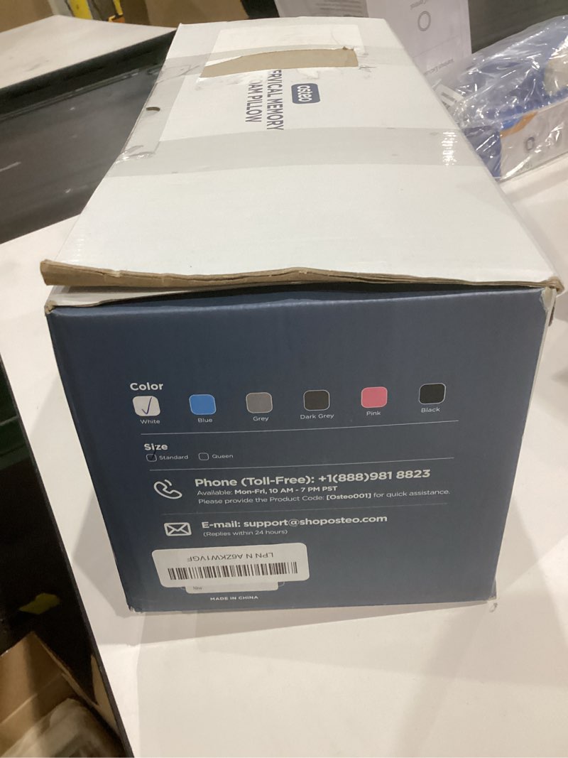 Condition photo showing Good Condition for Osteo Cervical Pillow for Neck Pain Relief, Hollow Design Odorless Memory Foam Pillows with Cooling Case, Adjustable Orthopedic Bed Pillow for Sleeping, Support for Side Back Sleepers Standard High(24.5*16.5*5.2/4.1 inches) White