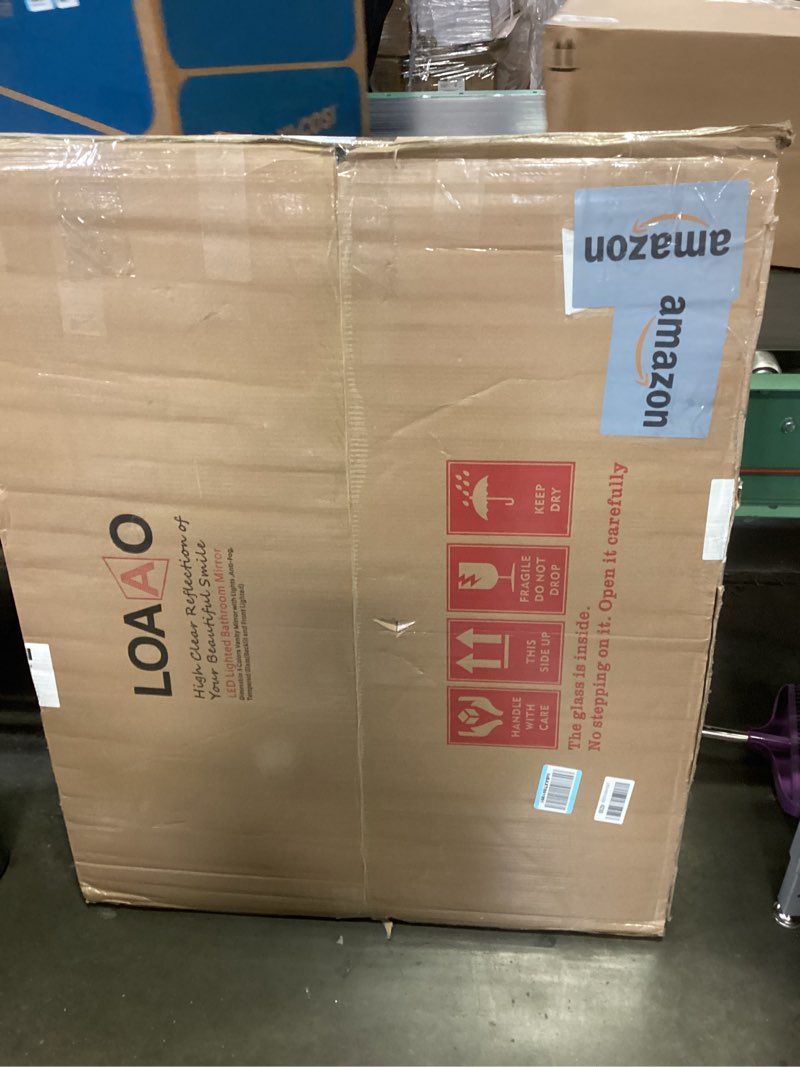 Condition photo showing New/Like New for LOAAO 40"X32" LED Bathroom Mirror with Lights, Anti-Fog, Dimmable, RGB Backlit + Front Lighted, Bathroom Vanity Mirror for Wall, Memory Function, Colorful Multiple Light Modes Rgb Led Bathroom Mirror (11 Light Modes) 32"L x 40"W