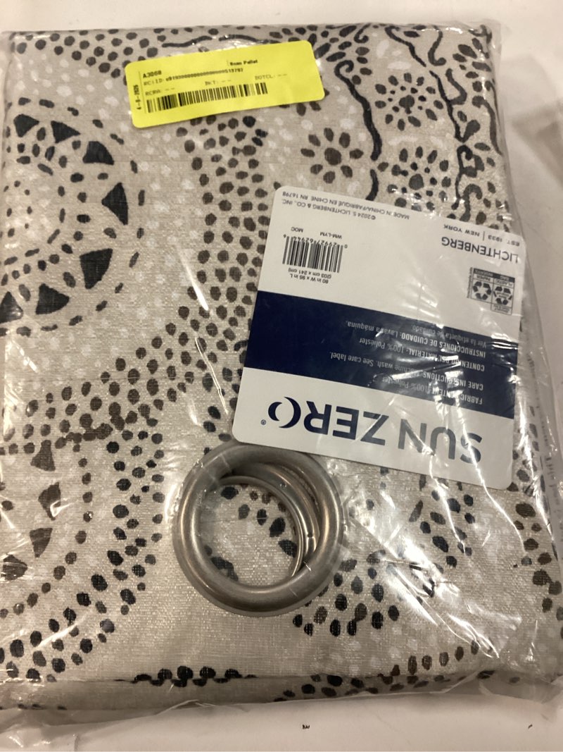 Condition photo showing Good Condition for sun zero arlo 2-piece textured thermal insulated room darkening grommet curtain panel pair  brown medallion  40 w x 95 l