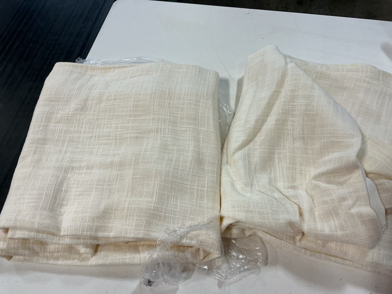 Condition photo showing Good Condition for cotton sheer curtain set (set of 2) 48x84in 