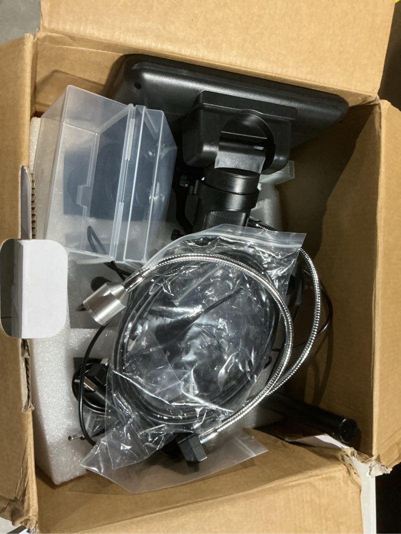 Condition photo showing As Is for andonstar ad266s 20x-5000x hdmi digital microscope, 5 lens 2160p uhd video record, 7'' lcd microscope for adults kids, home lab biological kit with slides, coin full view ad266s-7"+ metal biological stand