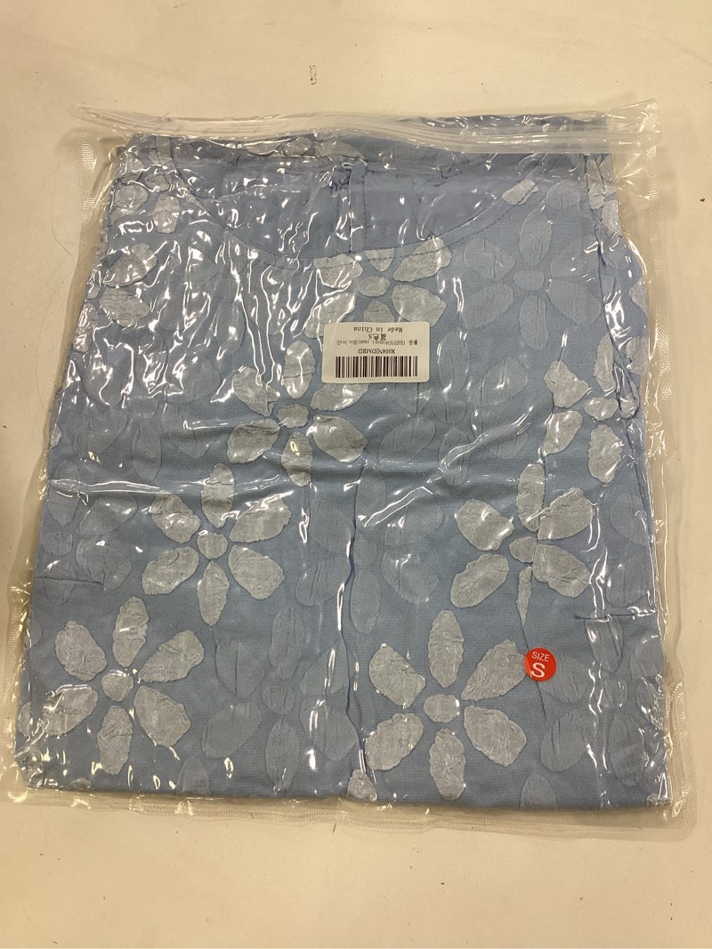 Condition photo showing New/Like New for Women's Ruffle Hem Jacquard Dress Casual Sleeveless Tank Floral Mini Dress Smock Wedding Guest Dresses Blue XX-Large