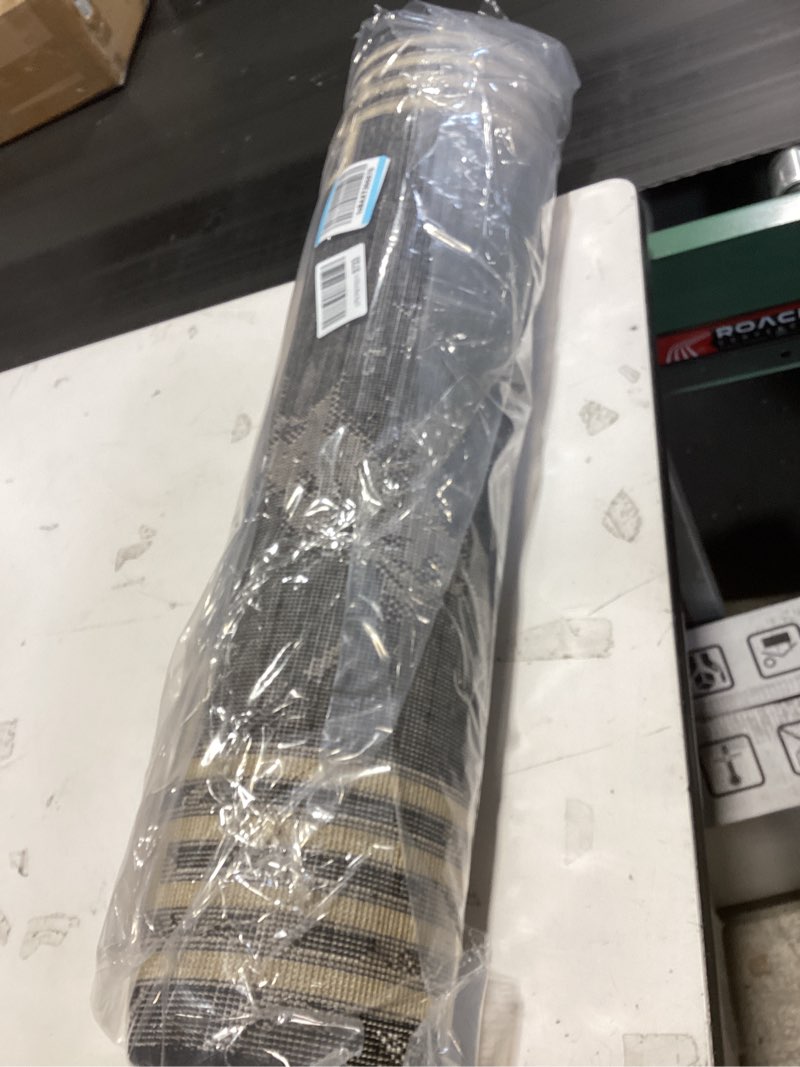 Condition photo showing New/Like New for Well Woven Lezlee Abstract Modern 2'7" x 9'10" Runner - Black Gold Marble Border Elegant & Soft Rug - Perfect for Hallway, Entryway, Kitchen 2'7" x 9'10" (Rectangular) Black Gold