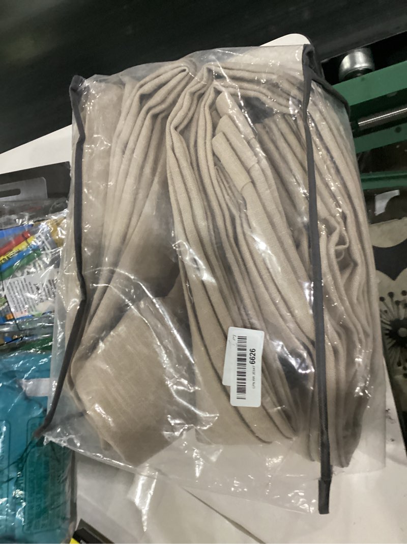 Condition photo showing New/Like New for Cream 70 Inch Extra Wide Curtains 102 Inch Long for Bedroom 2 Panels Set, Pinch Pleated Natural Linen Sheer Privacy Curtain That Let Light in for Kids Room/Nursery Light Filtering Back Tab Drape Ivory Birch 70"W x 102"L (Pack of 2)