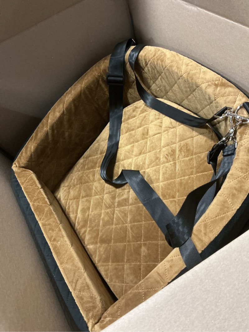 Condition photo showing Good Condition for SIMILAR Dog Booster Car Seat for S/M Dogs Up to 35lbs,Soft 6in Elevated Cushion,Fits in Front/Back Seat,Fully Detachable and Washable,2 Storage Pockets & 3 Straps,Easy to Install (Black/Brown,Medium) Black/Brown Medium