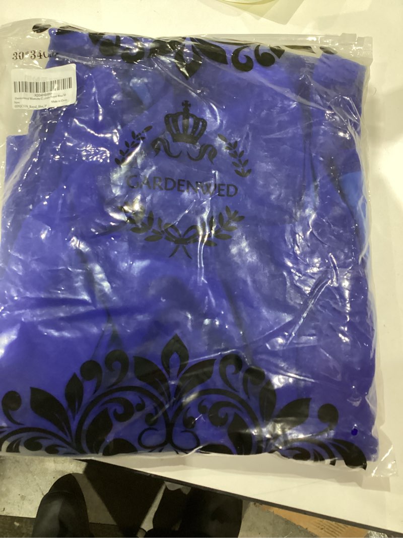 Condition photo showing New/Like New for Gardenwed Women’s Square Neck Midi Cocktail Dress A Line 2025 Fall Sleeveless Slit Formal Wedding Guest Dresses Royal Blue M