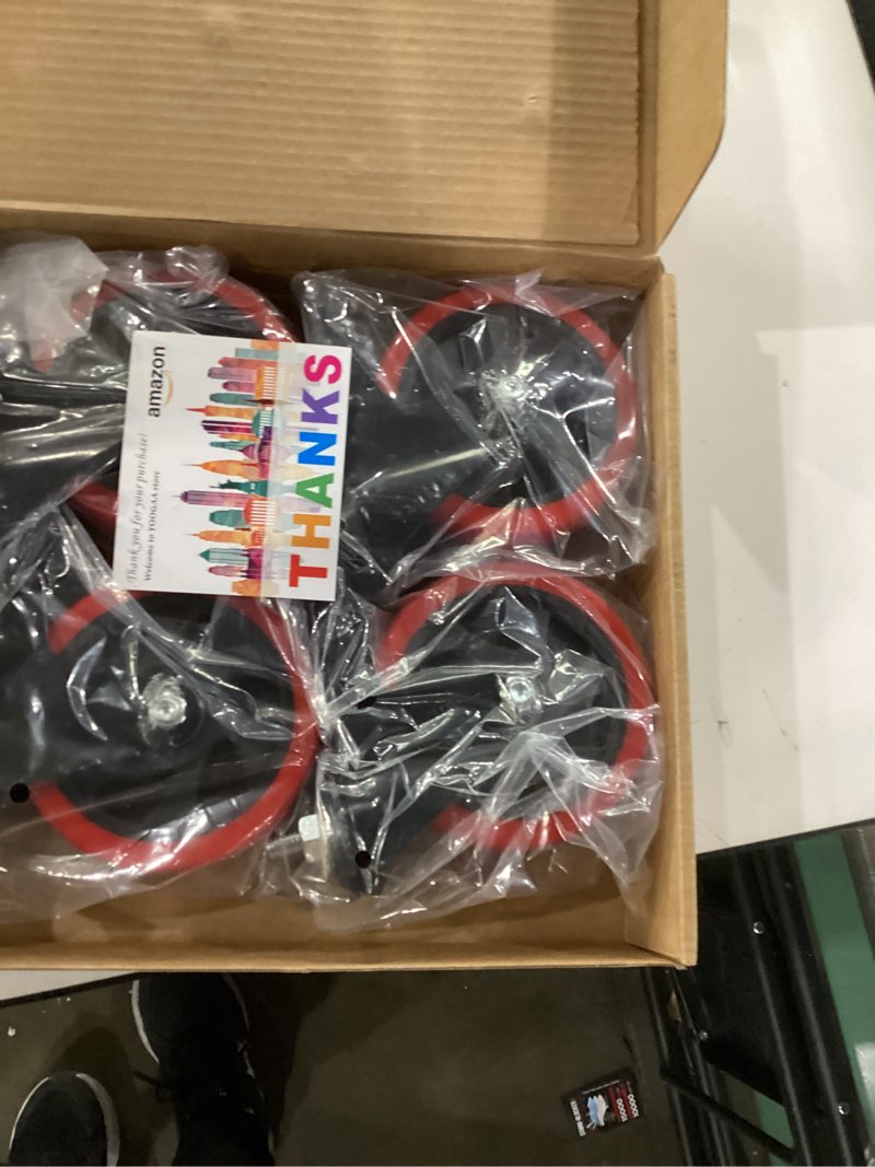 Condition photo showing New/Like New for YOOGAA Caster Wheels 5 inch Total Locking Stem Casters 1/2"-13 x 1“ Threaded Stem Casters Load 1500lbs Swivel Casters Set of 4 Heavy Duty Castors 1/2"-13 x 1“ 5 inch