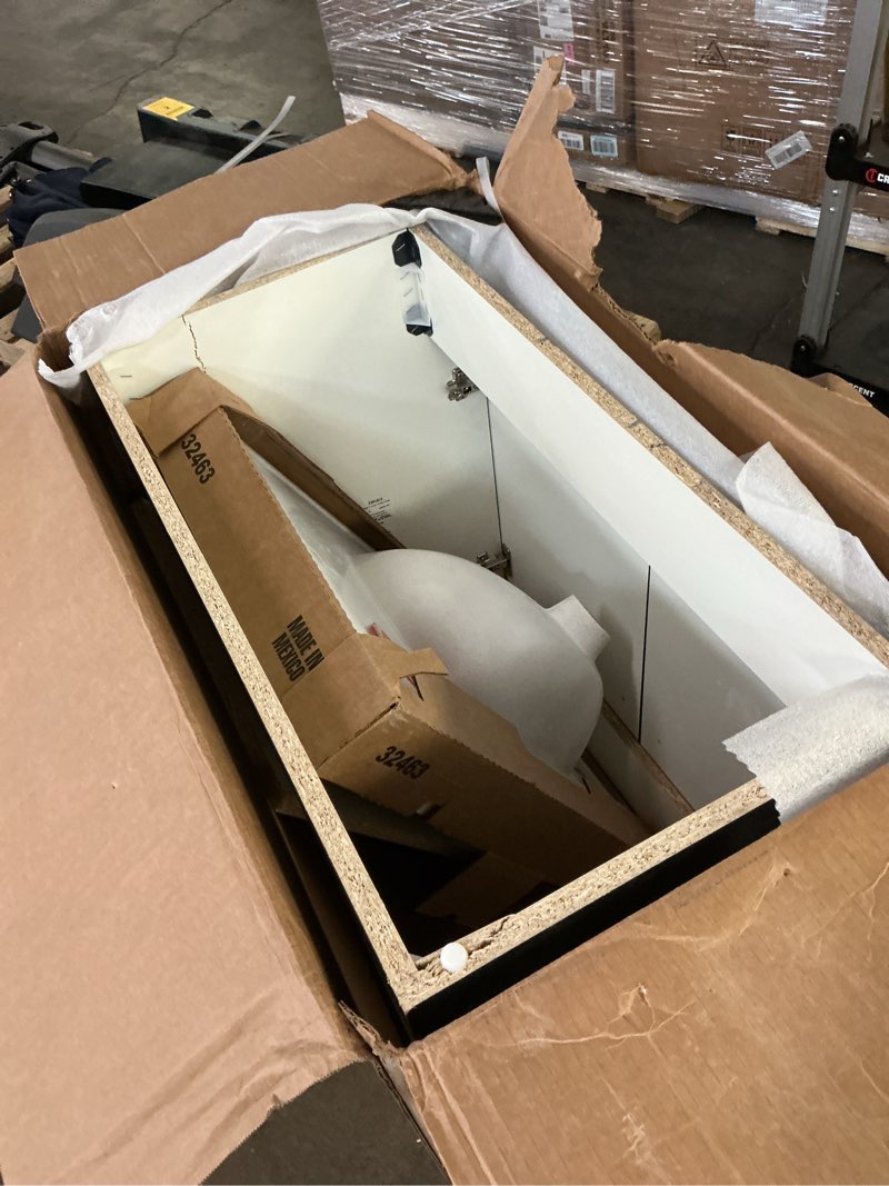 Condition photo showing As Is for Style Selections Kirkman 30-in bathroom vanity